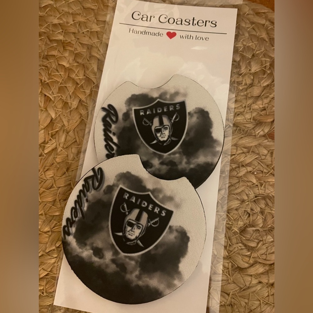 Raiders car coasters, NEW!
